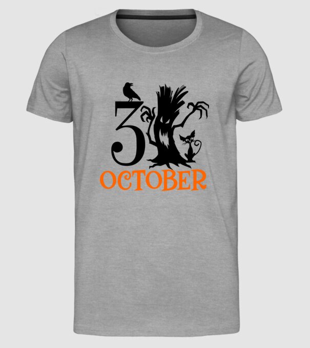 31ST OCTOBER CROW minta szürke pólón