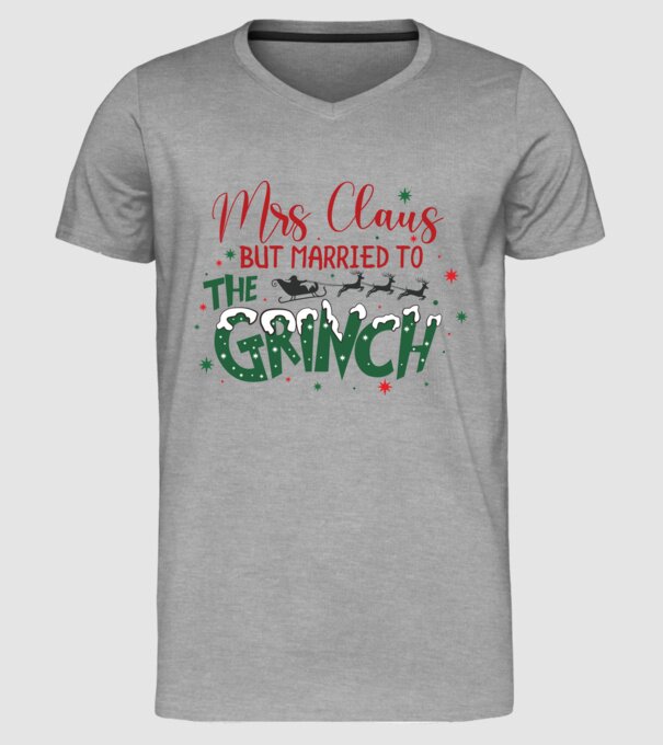Married to the Grinch  minta szürke pólón