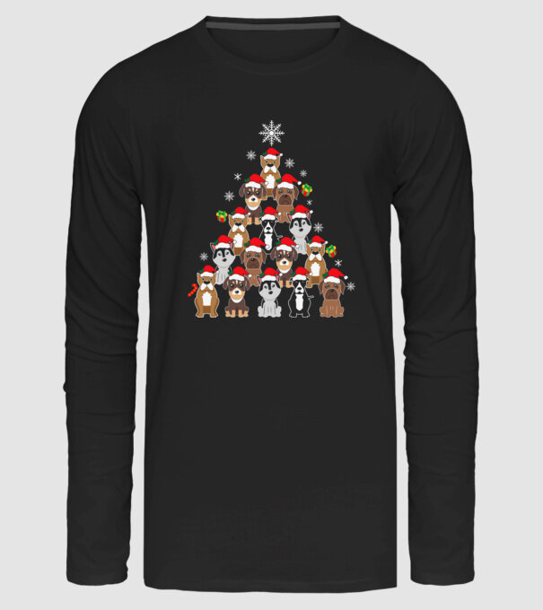 Dogs christmas tree minta fekete pólón