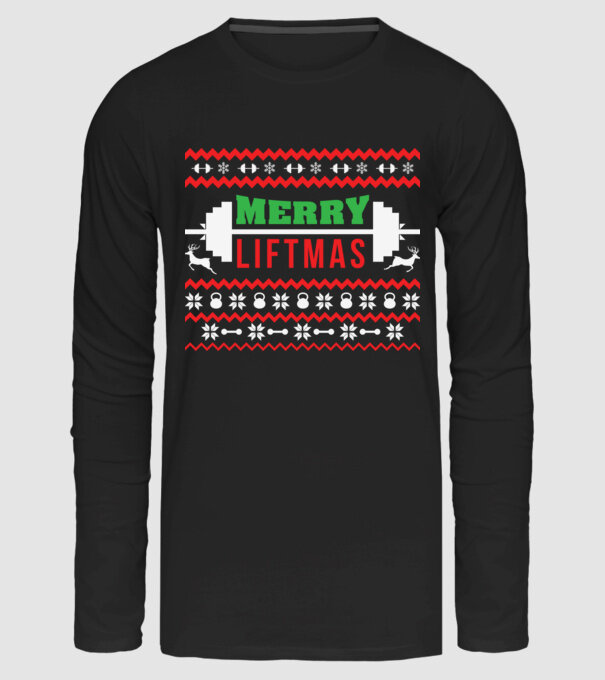 Merry Liftmas minta fekete pólón