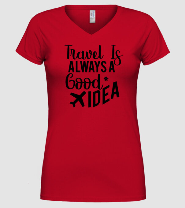 Travel is always a good idea minta piros pólón