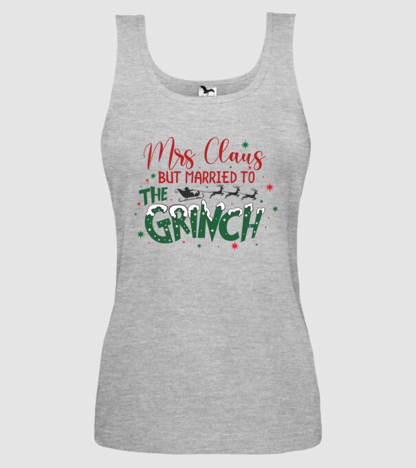 Married to the Grinch minta szürke pólón