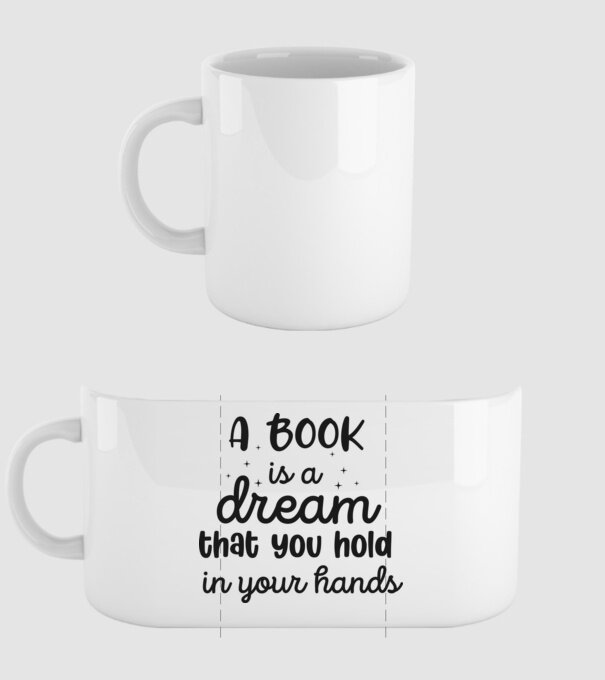 A Book is a Dream that you hold in your Hands minta fehér pólón