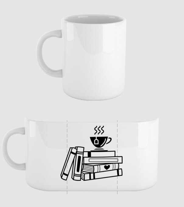 books and tea minta fehér pólón