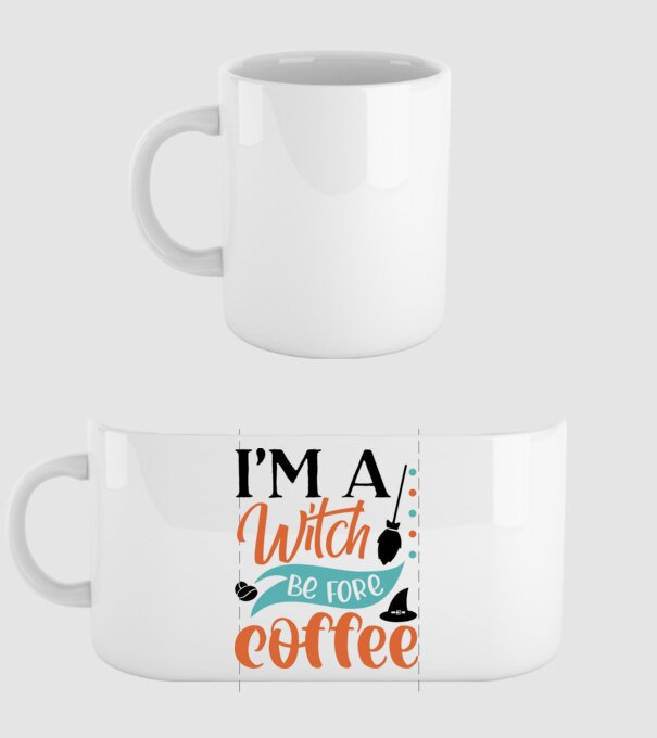 I am a witch before coffee minta fehér pólón