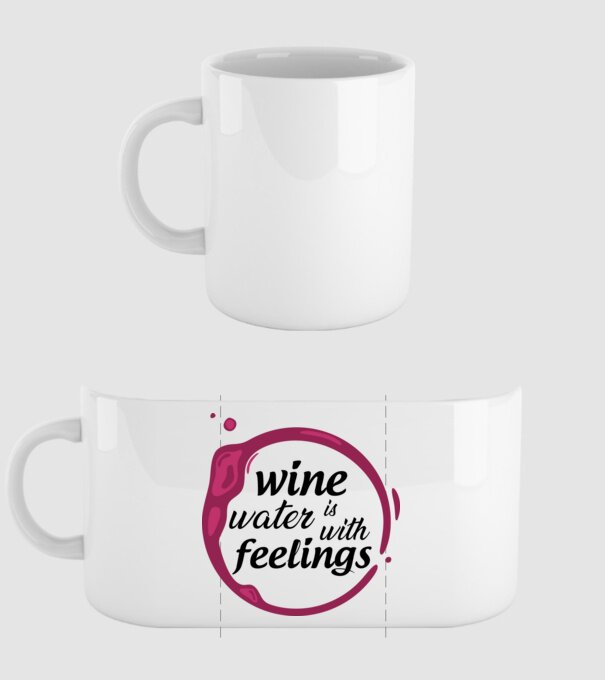 wine is water with feelings minta fehér pólón