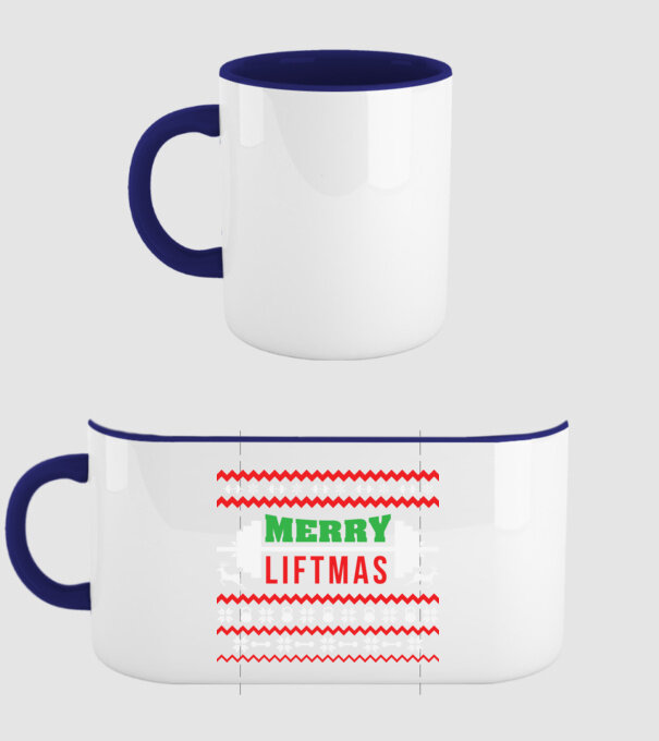 Merry Liftmas minta sötétkék pólón
