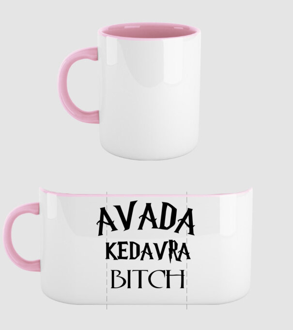 Avada Kedavra Bitch minta világos rózsaszín pólón