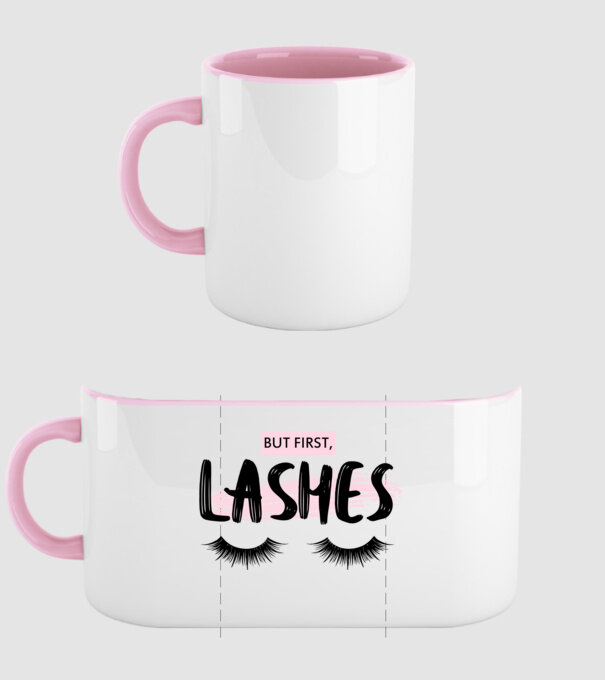 But first, lashes minta világos rózsaszín pólón
