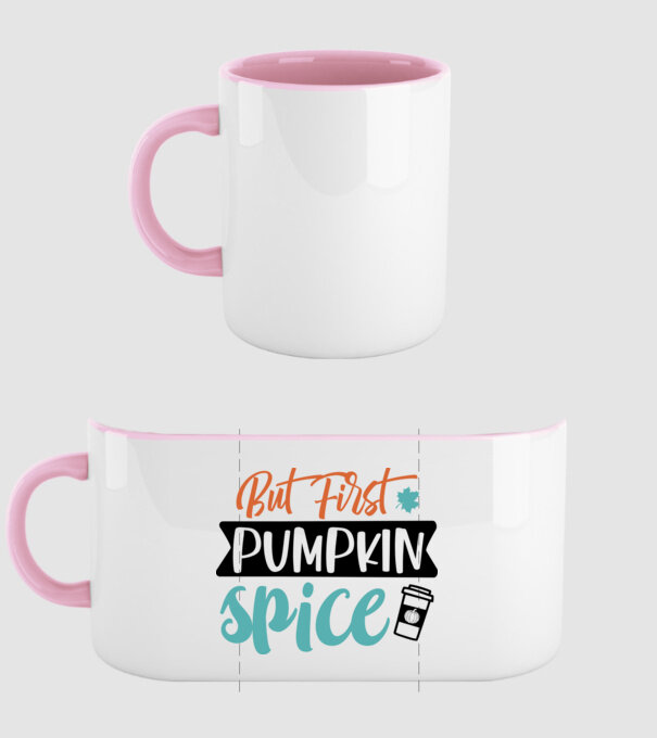 But first pumpkin spice minta világos rózsaszín pólón
