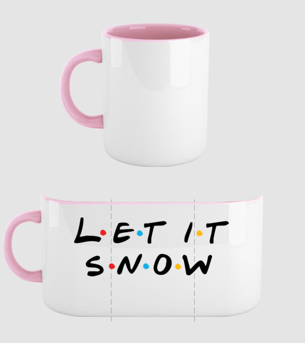 LET IT SNOW minta világos rózsaszín pólón
