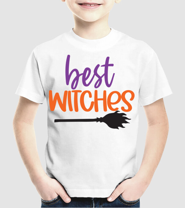 Best Witches minta fehér pólón
