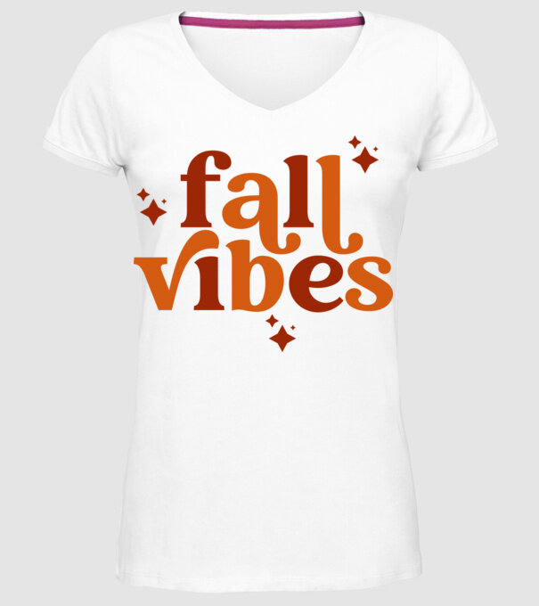 Fall vibes minta fehér pólón