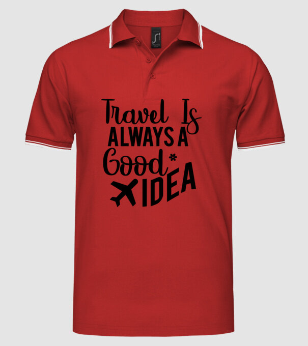 Travel is always a good idea minta piros pólón