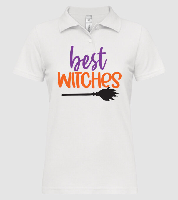 Best Witches minta fehér pólón