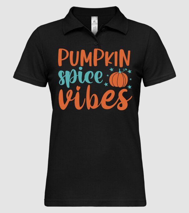 Pumpkin spice vibes minta fekete pólón