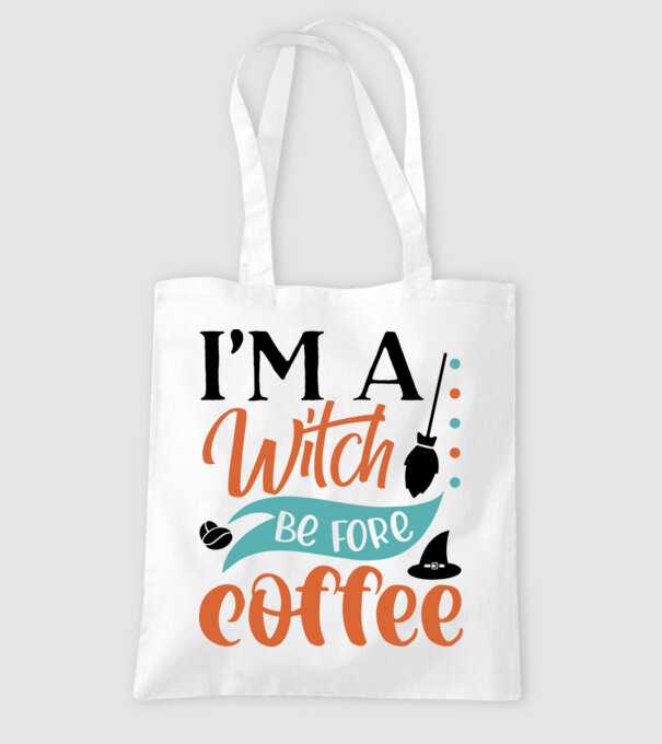 I am a witch before coffee minta fehér pólón