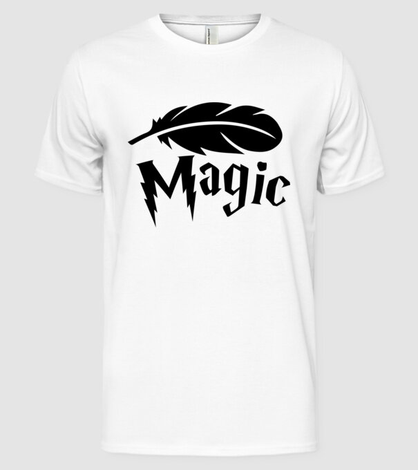 Magic minta fehér pólón
