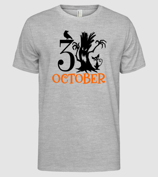 31ST OCTOBER CROW minta szürke pólón