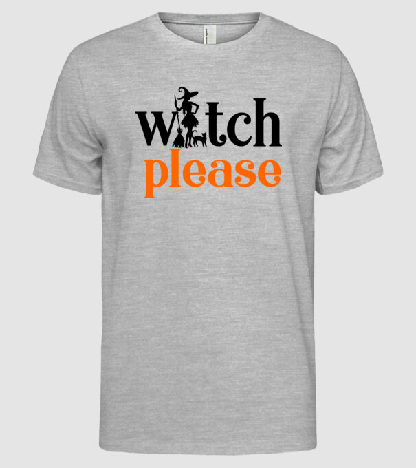 WITCH PLEASE minta szürke pólón