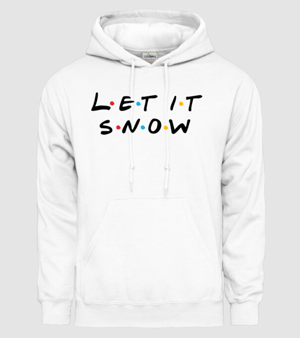 LET IT SNOW minta fehér pólón