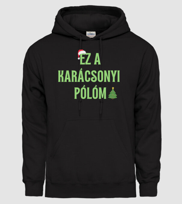 Karácsonyi póló  minta fekete pólón