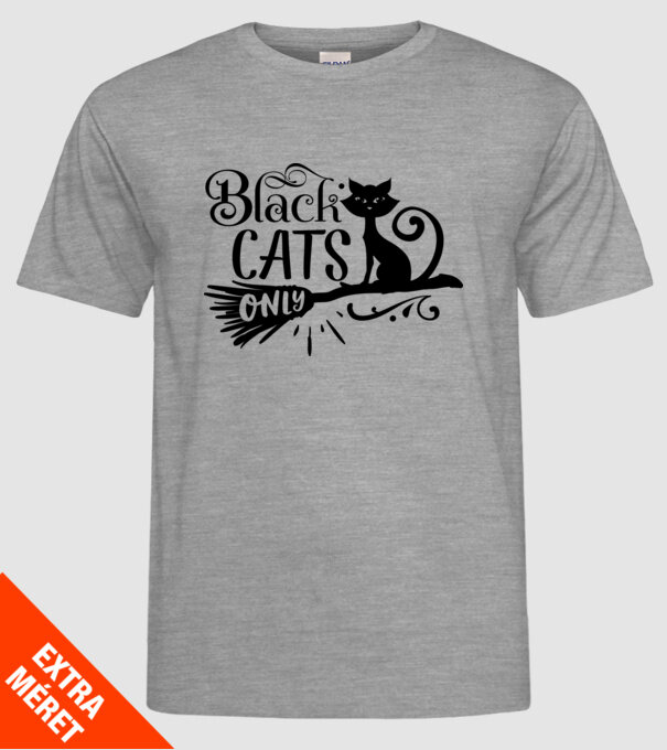 Black Cats only minta szürke pólón