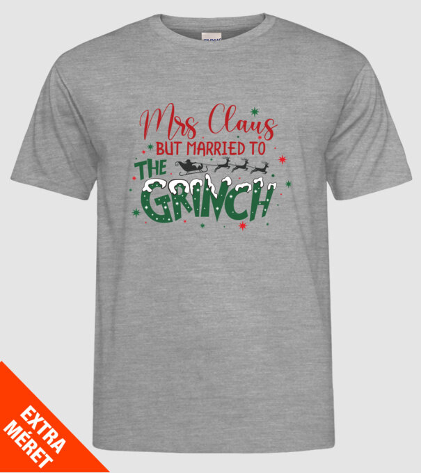 Married to the Grinch minta szürke pólón
