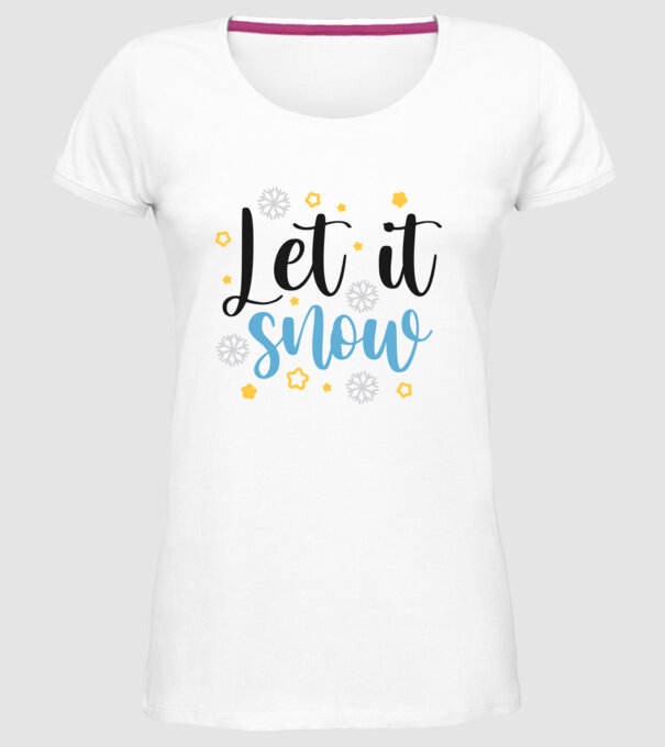 let it snow 3 minta fehér pólón