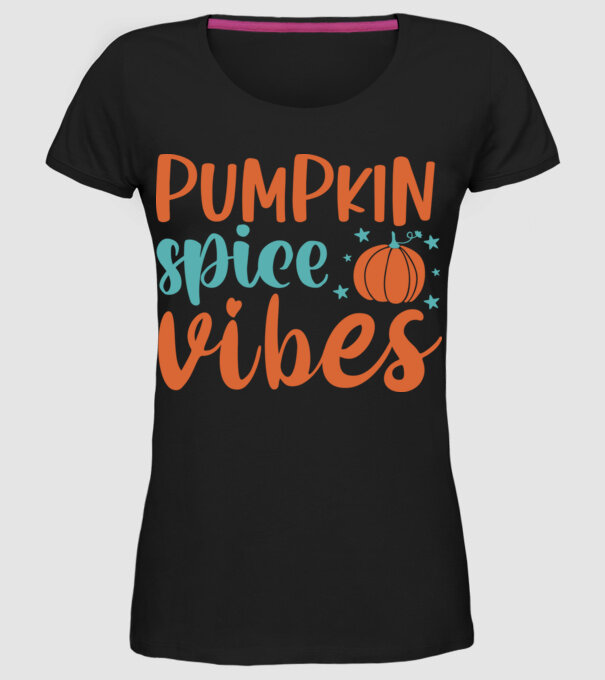 Pumpkin spice vibes minta fekete pólón