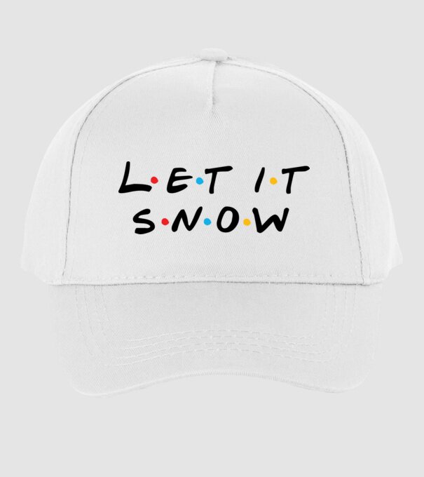 LET IT SNOW minta fehér pólón