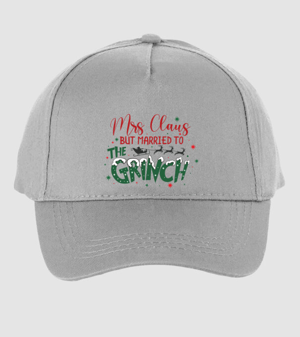 Married to the Grinch minta szürke pólón