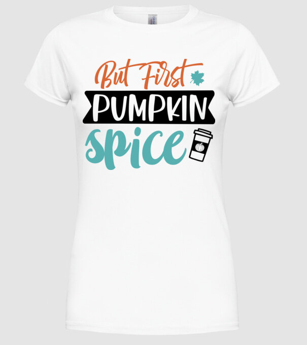 But first pumpkin spice minta fehér pólón
