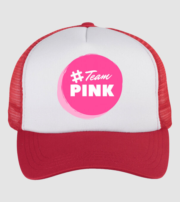 Team Pink minta fehér/piros pólón