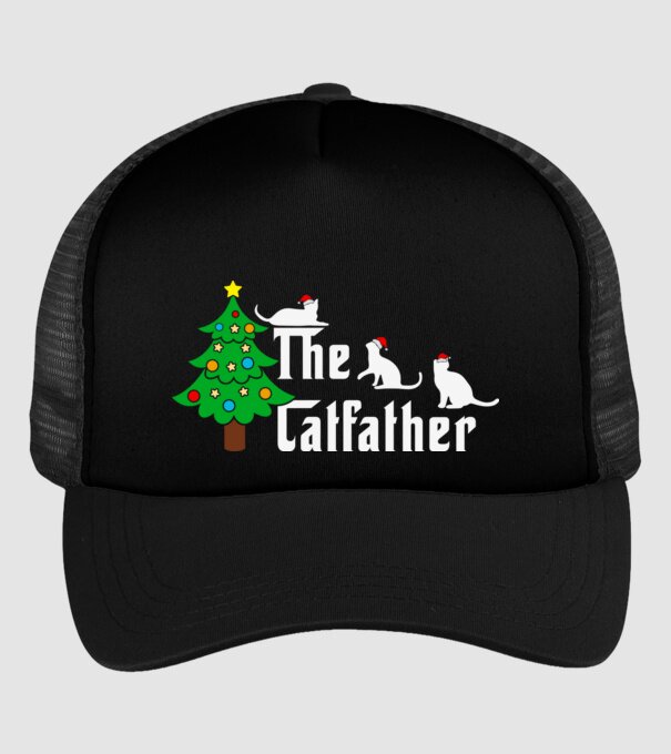 The catfather minta fekete pólón