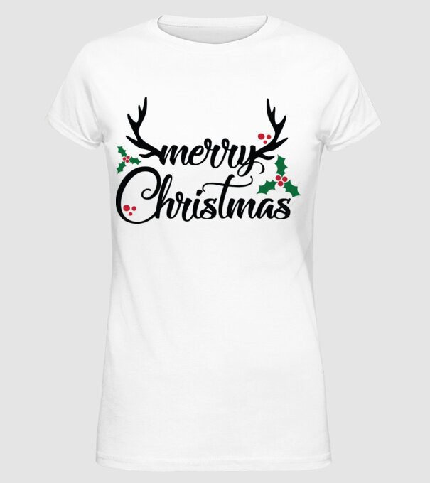 Merry deermas minta fehér pólón
