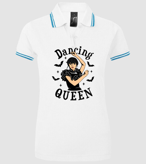 Wednesday Addams Dancing Queen minta fehér pólón