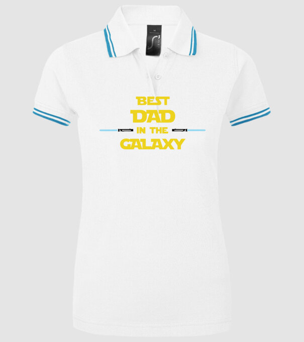 Best Dad in the galaxy minta fehér pólón