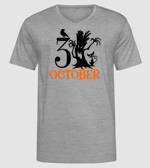 31ST OCTOBER CROW minta szürke pólón
