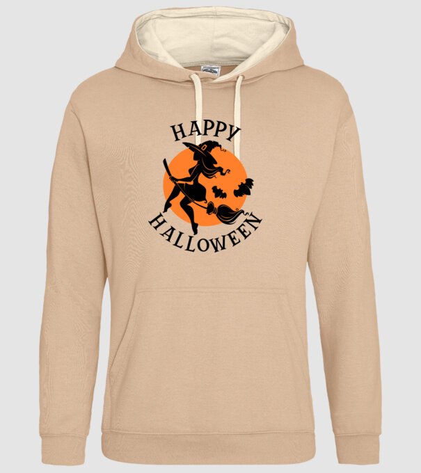 HAPPY HALLOWEEN WITCH minta homokszín pólón