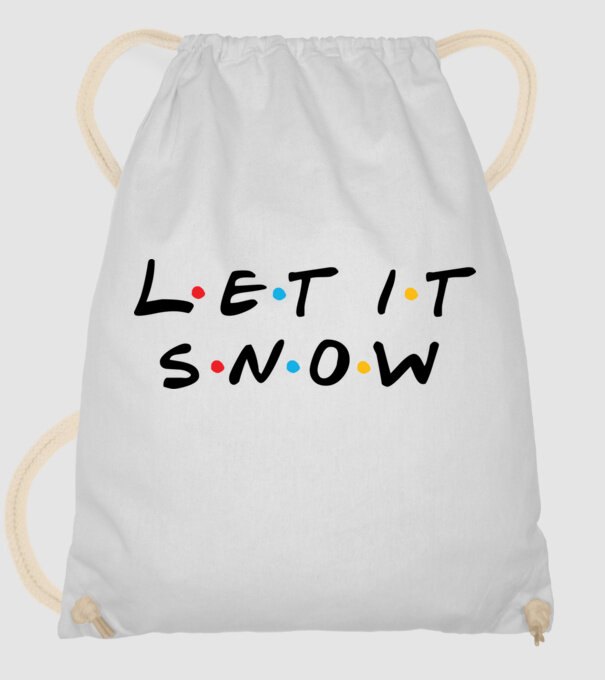 LET IT SNOW minta fehér pólón