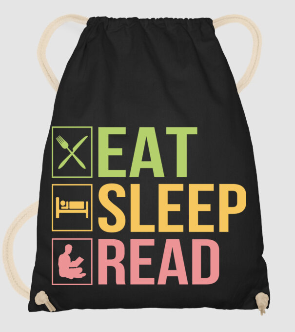 Eat Sleep Read minta fekete pólón