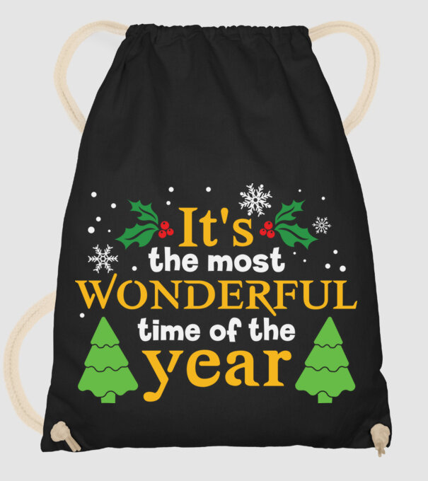 It's most wonderful time minta fekete pólón