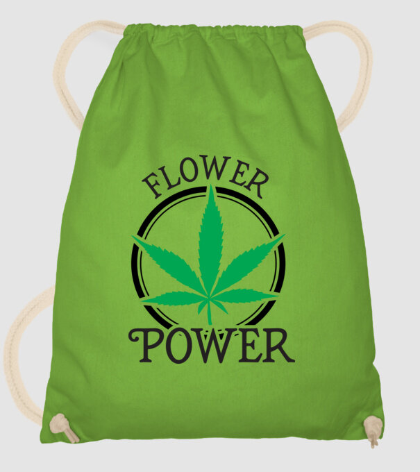 Flower power minta almazöld pólón