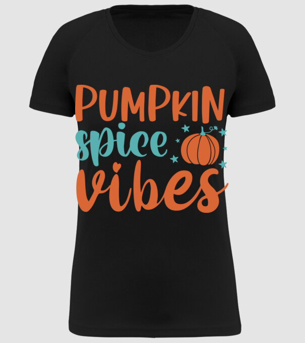 Pumpkin spice vibes minta fekete pólón