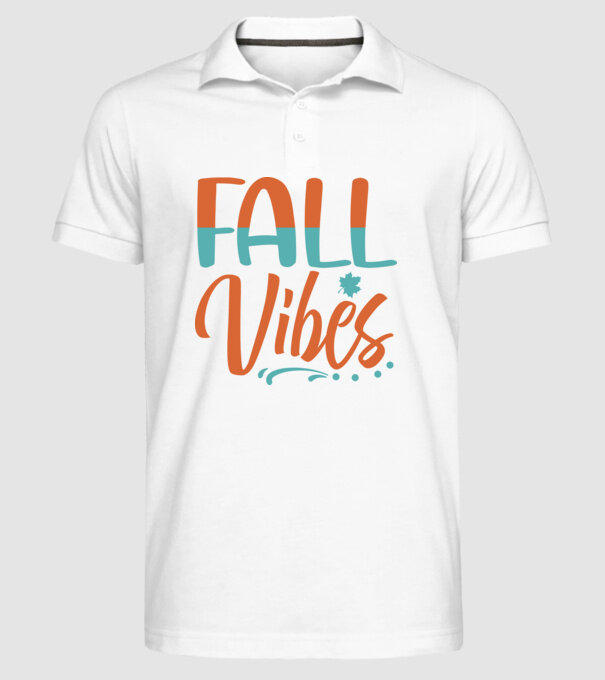 Fall vibes minta fehér pólón