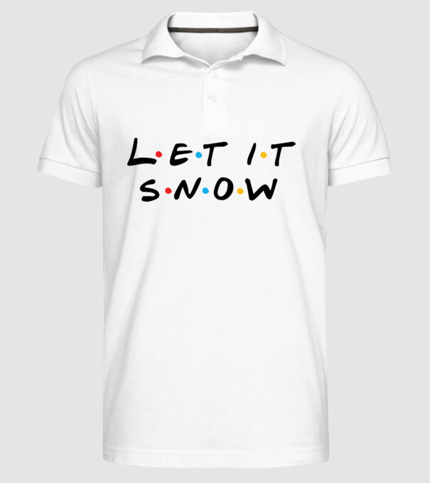 LET IT SNOW minta fehér pólón