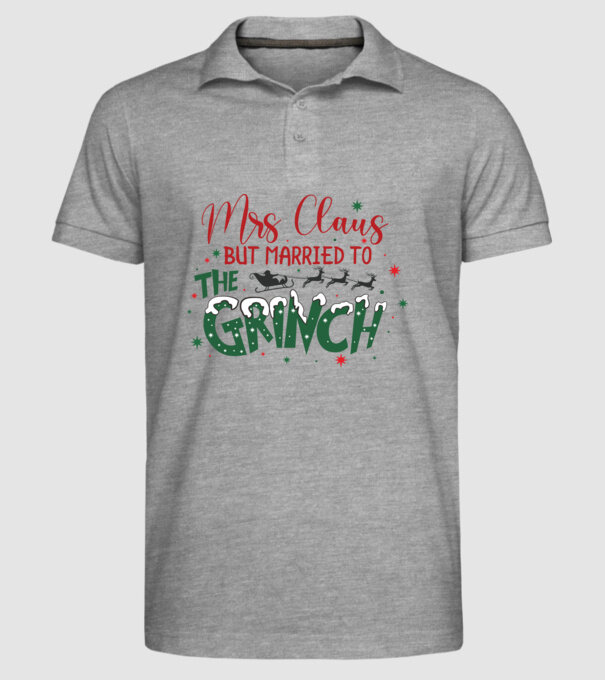 Married to the Grinch minta szürke pólón
