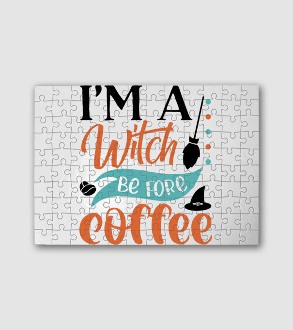 I am a witch before coffee minta fehér pólón