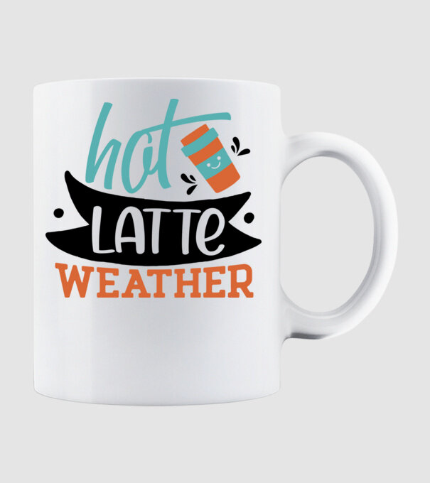 Hot latte weather minta fehér pólón